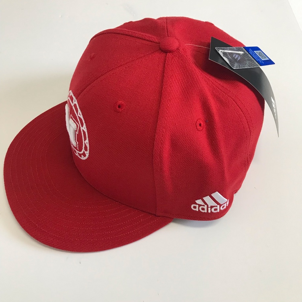 Nebraska Cornhuskers Huskers Fitted Hat Men’s L/XL Red Adidas Cap College NEW - Picture 2 of 6